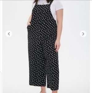 3X Forever21+ Polka Dot Overalls
